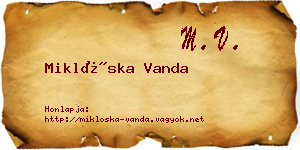 Miklóska Vanda névjegykártya